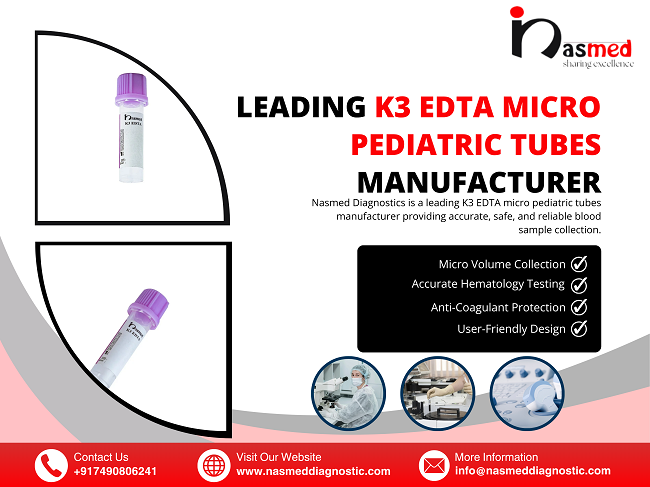 leading k3 edta micro pediatric tubes manufacturer india gujarat ahmedabad
