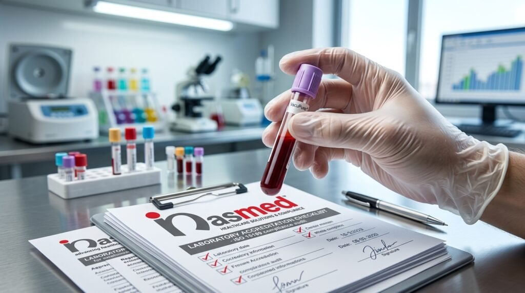 blood collection tubes in lab