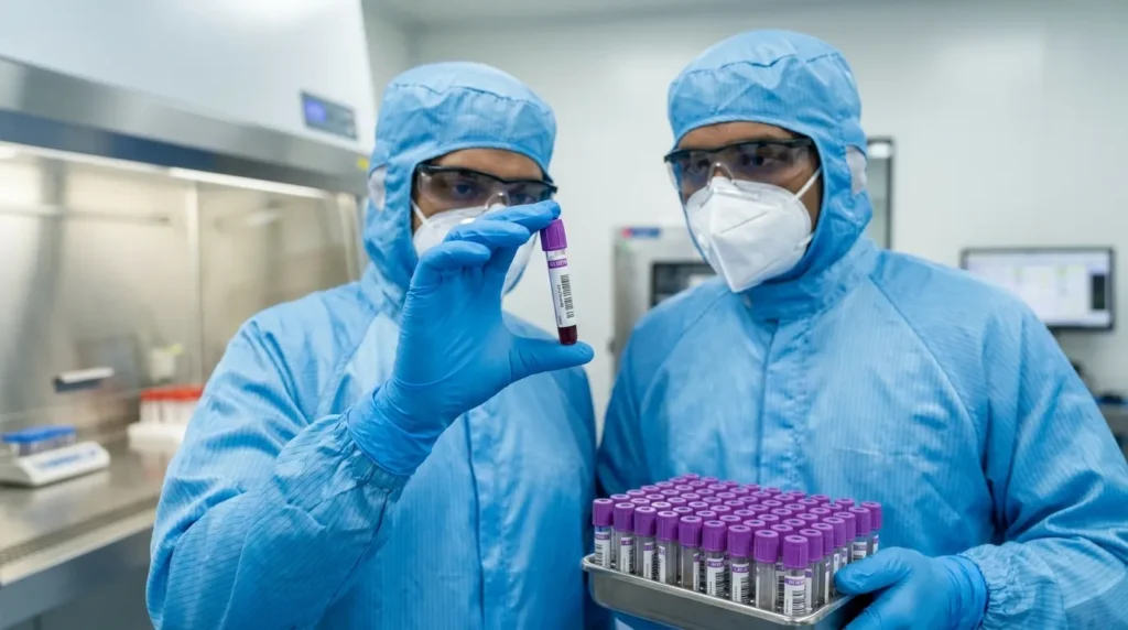 checking blood collection tubes