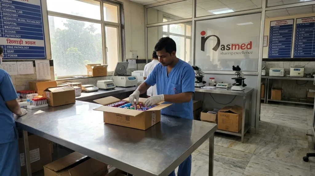 Lab_technician_unpacking_blood_tubes
