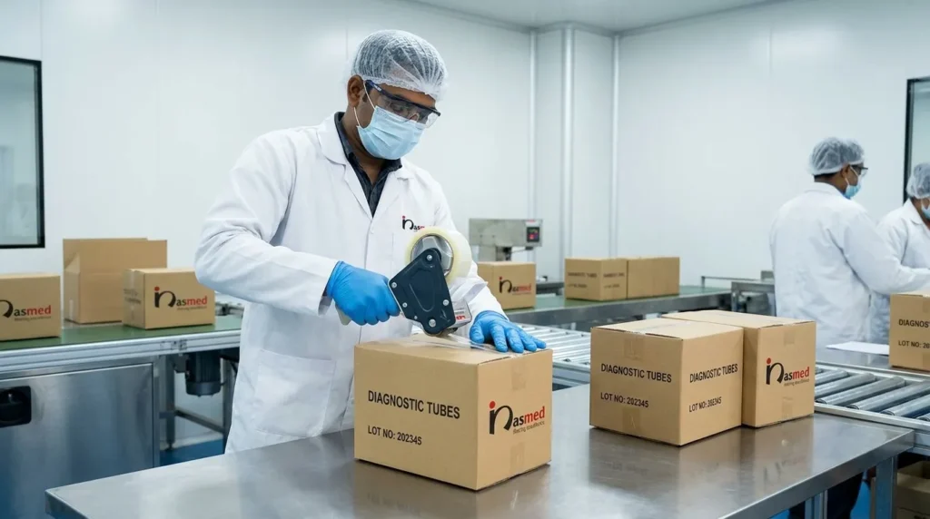 packaging blood collection tubes 